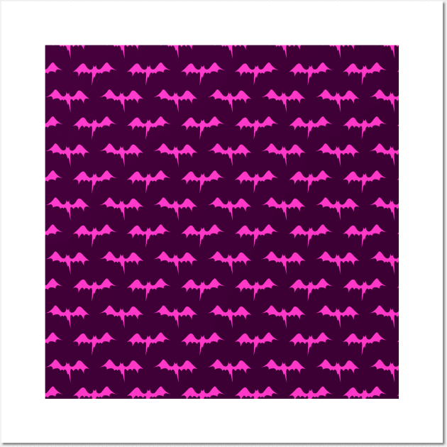 Dark Purple Bat Pattern Wall Art by saradaboru